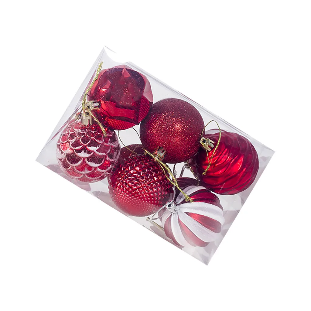 12 шт Рождественский шар дерево 6 см шар-безделушка подвесное украшение для домашней вечеринки декор Красный Зеленый T3