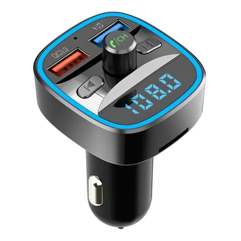 Ledディスプレイデュアルポートユニバーサル急速充電ポータブルfmトランスミッターbluetooth受信機handsd送料通話カーusb充電器