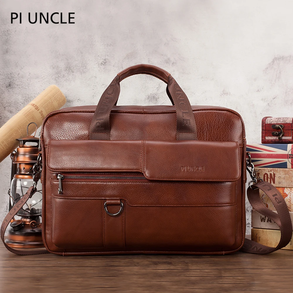 Men Briefcase Bag High Quality Business Famous Brand Leather Shoulder Messenger Bags Office Handbag Laptop