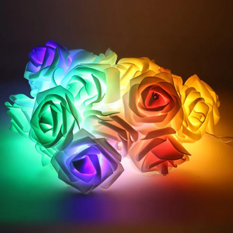 

20 LED Rose Flower Fairy LED String Light Garden Tree Holiday Party Wedding Decoration Battery Operated Birthday Gift