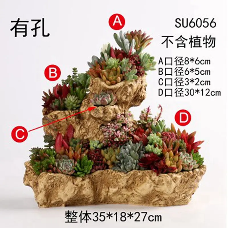 Koop Apple Tuin imitatie hout multi vlees bloempot creatieve vlees plant bloem pot