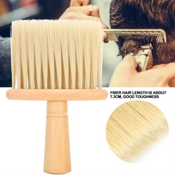 Broken Hair Sweep Brush Wooden Handle Haircut Neck Duster Brush For Barber Shop Hairstylist
