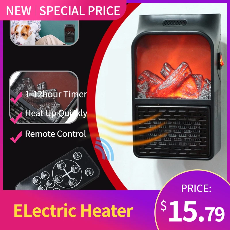 

500W Mini Electric Fan Heater with Remote Control Winter Warm Heater For Home Mini Handy Blower Heater Radiator for Home