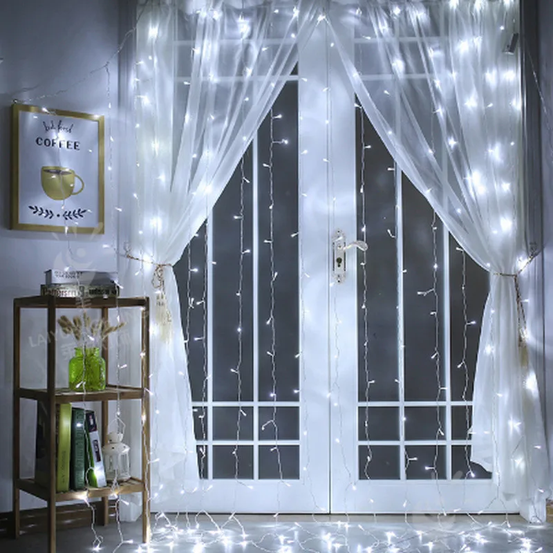 Decoração de Luz Decoração para Casa Decoração do Feriado Novo Quarto Cortina Luz Icicle String Natal Casamento Ano 2022 Led 2 led cortina luz icicle string natal decoração