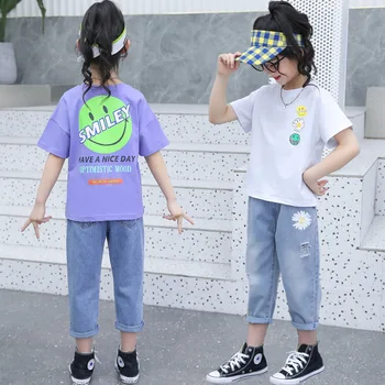 

2020 new edition of Children's summer short-sleeved girls clothes two-piece wet suit