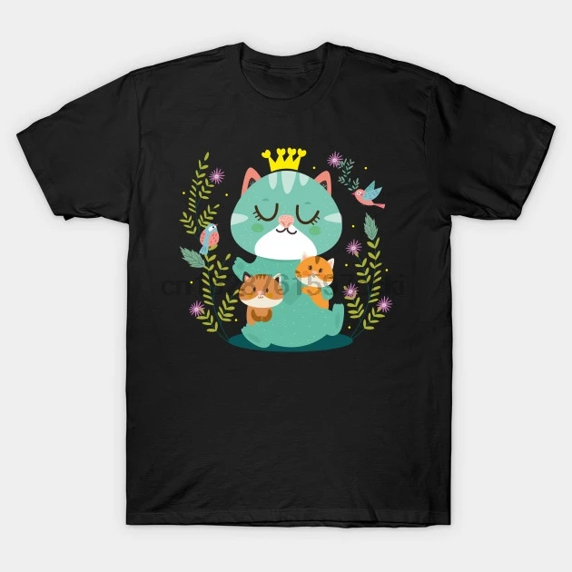 Men tshirt Mother cat Cats T Shirt Printed T-Shirt tees top | Мужская одежда