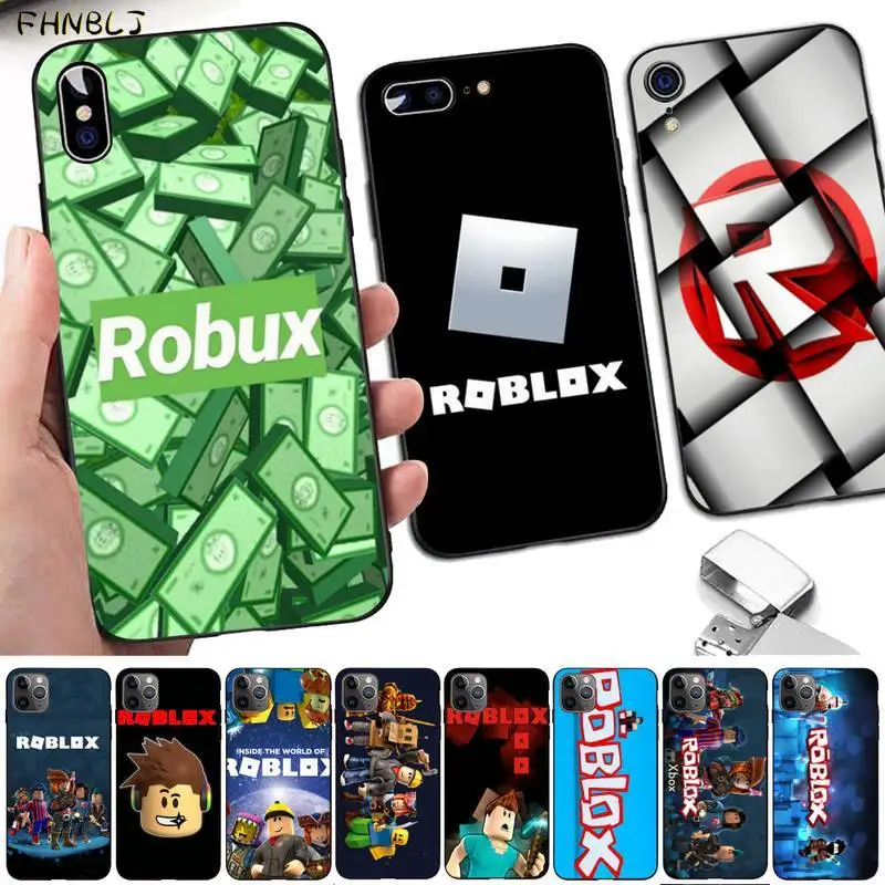 Чехол для мобильного телефона FHNBLJ game Robloxes Black iPhone 8 7 6 6S Plus X 5 5S SE 2020 XR 11 pro XS