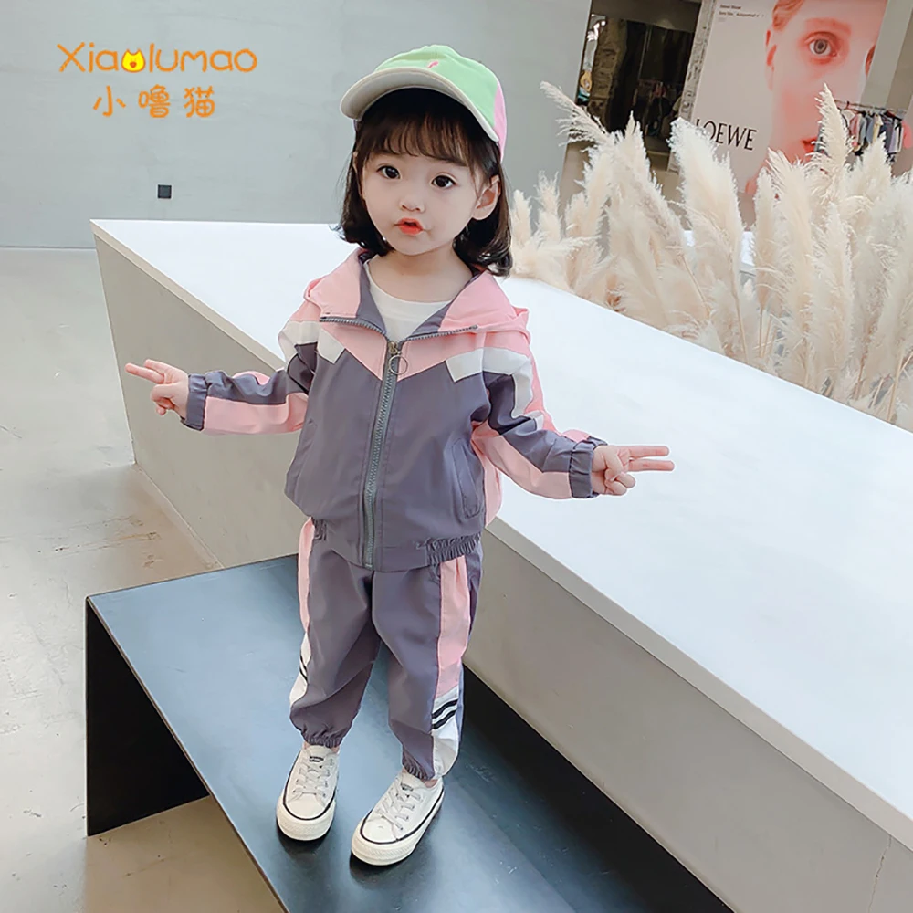 

Kids Clothes Girls Boys 2Pcs Elastic Patchwork Set Fashion Baby Girl Clothes Zipper Contraction Kids Suit Childrenâ€™s Clothing