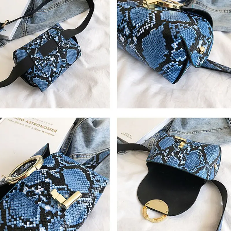 Змеиный узор Женская модная сумка на пояс поясная сумка кошелек регулируемый нагрудный плечо сумки через плечо