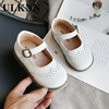 ULKNN New Grils Leather Shoes Casual Girls Autumn Winter Kids Pu Show White Shoes Children's  Black Pink size 21-30 Flats ► Photo 2/6