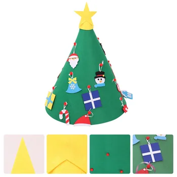 

1Pc Kids Educational Ornament Christmas Tree DIY Decoration 3D Adornment (Green)
