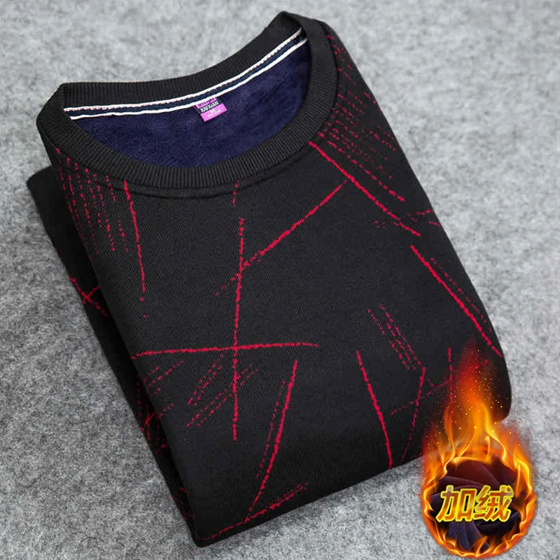 2018 winter new tide men's sweater plus velvet thick warm sweater / men's round neck sweater fashion casual pullover 2018 winter new tide men's sweater plus velvet thick warm sweater / men's round neck sweater fashion casual pullover