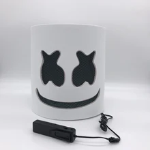 2019 Mới DJ Mặt Nạ LED Mũ Bảo Hiểm Cosplay Hóa Trang Marshmallow Mặt Nạ Ánh Sáng Thời Trang Đảng Đèn DJ Mặt Nạ Marshmallow Trang Phục(China)
