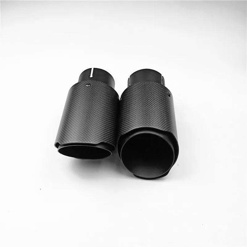 2 шт. матовое углеродное титановое черное из нержавеющей стали Универсальные выхлопные трубы для A4L Q3 Q5 Q7 F10 F18 F30 Углеродные выхлопные наконечники