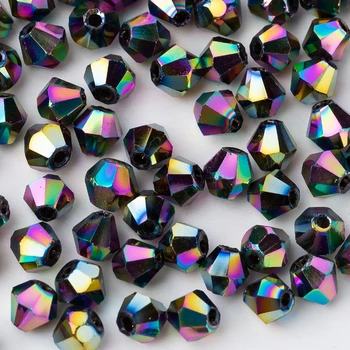 

Taidian New Bicone Rondelle Crystal Glass Beads 4mm bracelets Faceted Loose Spacer Color For Jewelry Making 5GramsAbout65pcs