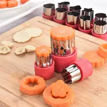 12 шт./компл. и Нержавеющая сталь цветок-Форма d риса машина для нарезки овощей и фруктов пресс-форма для машины для производства ломтик сухой резки Форма FDH