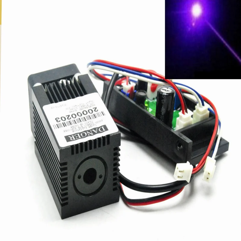 Focusable 120mw/200mW 405nm Violet Blue Focus Dot Head Laser Module 33x50mm adjustable focus 405nm 50mw blue violet laser diode module dot line cross