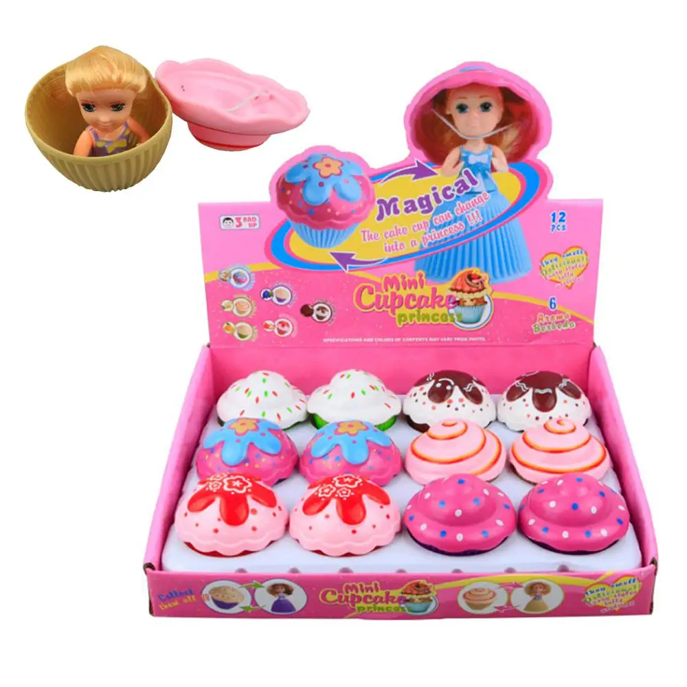 12 шт. Kawaii Мини мультфильм кукла-кекс Diy игрушки принцесса девочка трансформированный ароматизированный торт кукла игрушка для детей подарок на день рождения