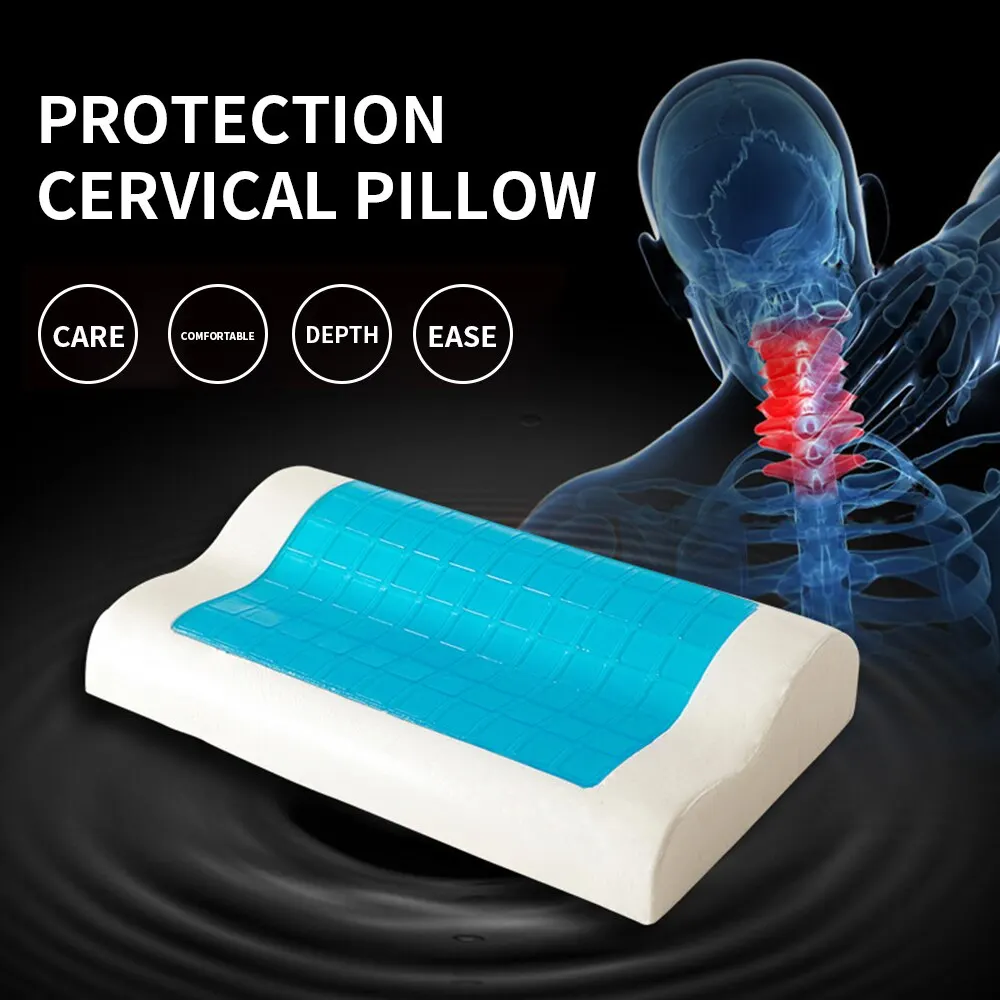 

3 Sizes Gel Memory Pillow Summer Cool Silicone Pillow Memory Foam Space Slow Rebound Memory Pillow Neck Pillow#