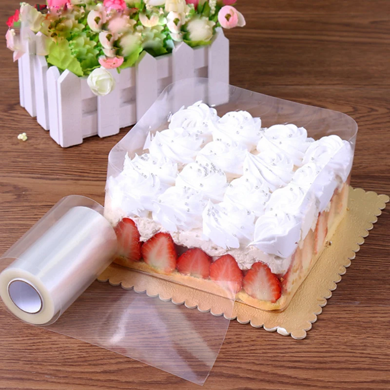 

10cm Transparent Clear Mousse Surrounding Edge Wrapping Tape For Baking Cake Collar Roll Packaging DIY Cake Decorating Tools