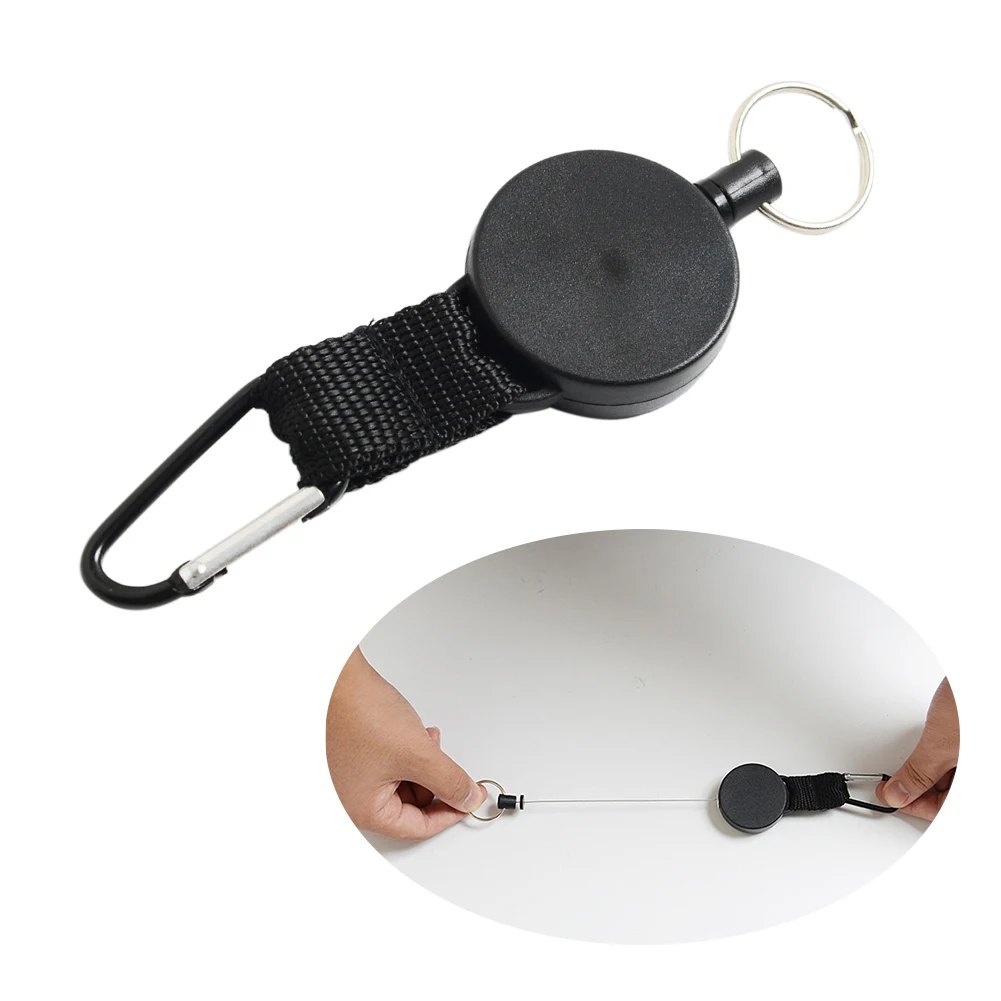 

High Elasticity Carabiner Key Chain Buckle Portable Multifunction Sports Outdoor Hanging Retractable With Back Splint Hiking