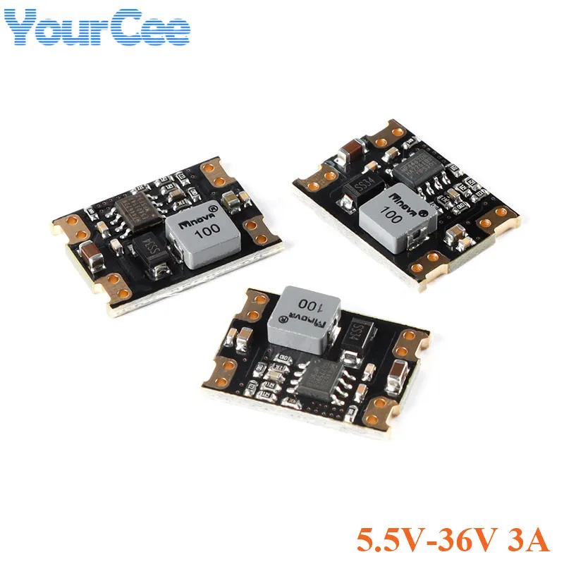 Mini Dc-Dc Step Down Buck Converter Board Module Ingresso Da 5.5V A 36V A 3.3V/5V/12V 3A 8W Pcb Ad Alta Potenza Aj39