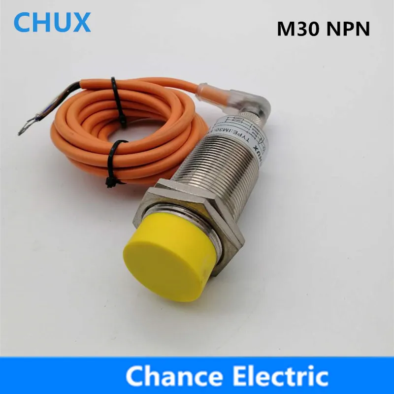 

CHUX Inductive Sensors Switch NPN M30 NO/NC 3wires 15mm detection distance with Bend Connector Sensor