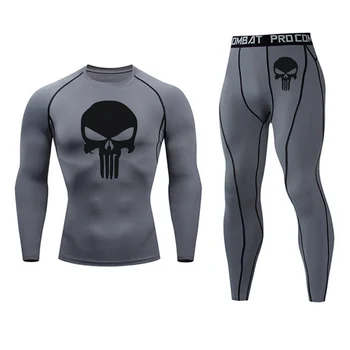

Underwear Brand Menswear Thermal Underwear Skull 3D Pattern Printing Rashgard Kit Man Tracksuit Thermal Underwear Base Layer 4XL