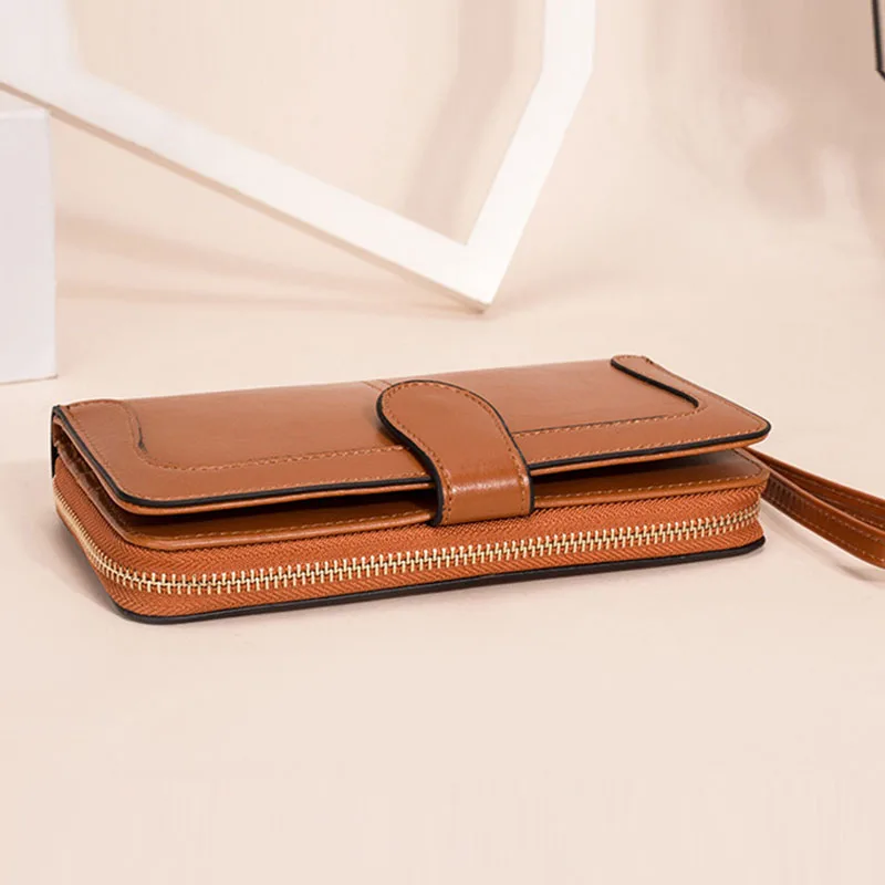 Leather Women's Wallets Fashion Solid Color Designer Long Purses Female Zipper Wallet Phone Bag Women Coin Purse Card Holder Leather Women's Wallets Fashion Solid Color Designer Long Purses Female Zipper Wallet Phone Bag Women Coin Purse Card Holder