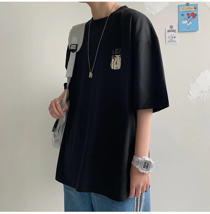 Mens T Shirts Cool Naruto Print Men T Shirt Oversized Comfortable