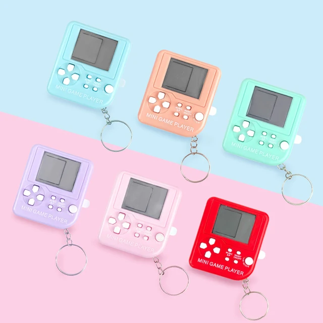 Mini Portable Game Console Keychain Children Handheld Game Console Toy Puzzle Nostalgic Cartoon Creative New Year Christmas Gift 4