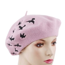 2021 jesienno-zimowa nowa moda berety wełniane dla kobiet wzór zwierzęcy berety damskie stewardessa czapki 4 kolory tanie i dobre opinie Z wełny CN (pochodzenie) Dla dorosłych Unisex HG944238 Zwierząt Na co dzień Korea