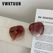 VWKTUUN, квадратные солнцезащитные очки для женщин, геометрические солнцезащитные очки, металлическая оправа, очки с уф400 точками, Винтажные Солнцезащитные очки, большие солнцезащитные очки