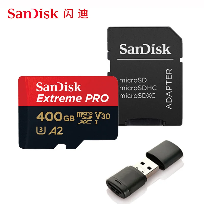 

SanDisk Extreme Pro/Ultra Micro SD 128GB 64GB 256GB 400GB Memory Card 32 64 128 gb Flash SD Card SD/TF MicroSD U1/U3 4K Class 10