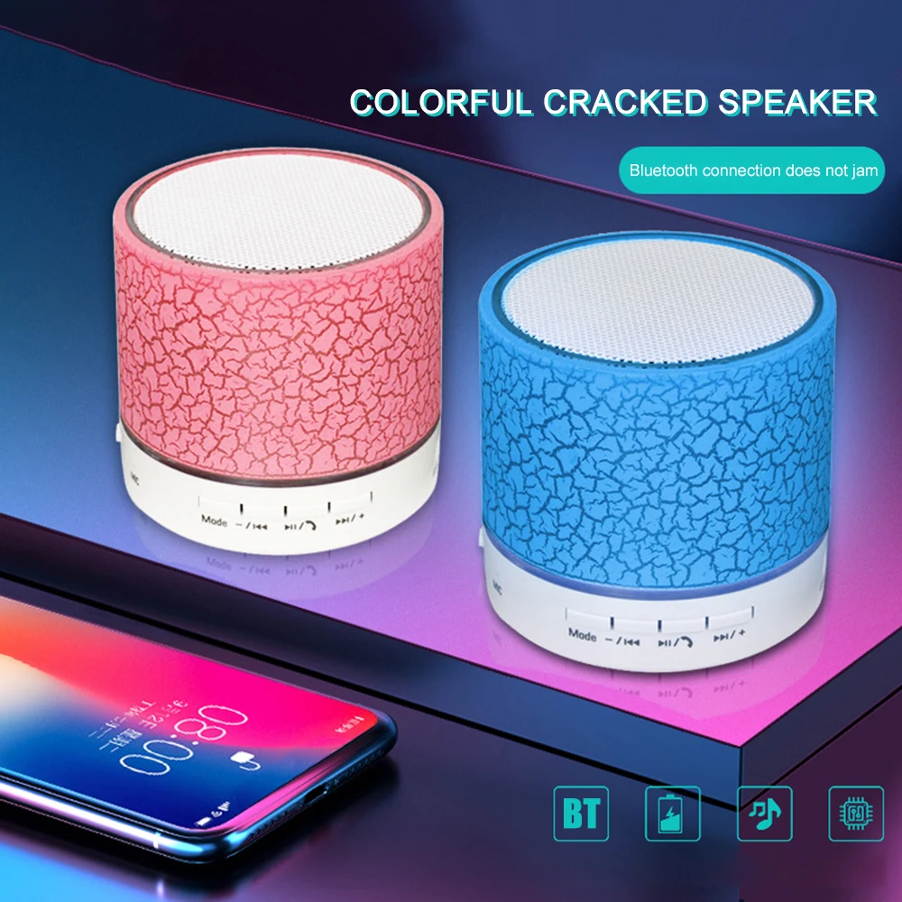 A9 антибликовый трещинный Bluetooth динамик мини портативный светодиодный сабвуфер