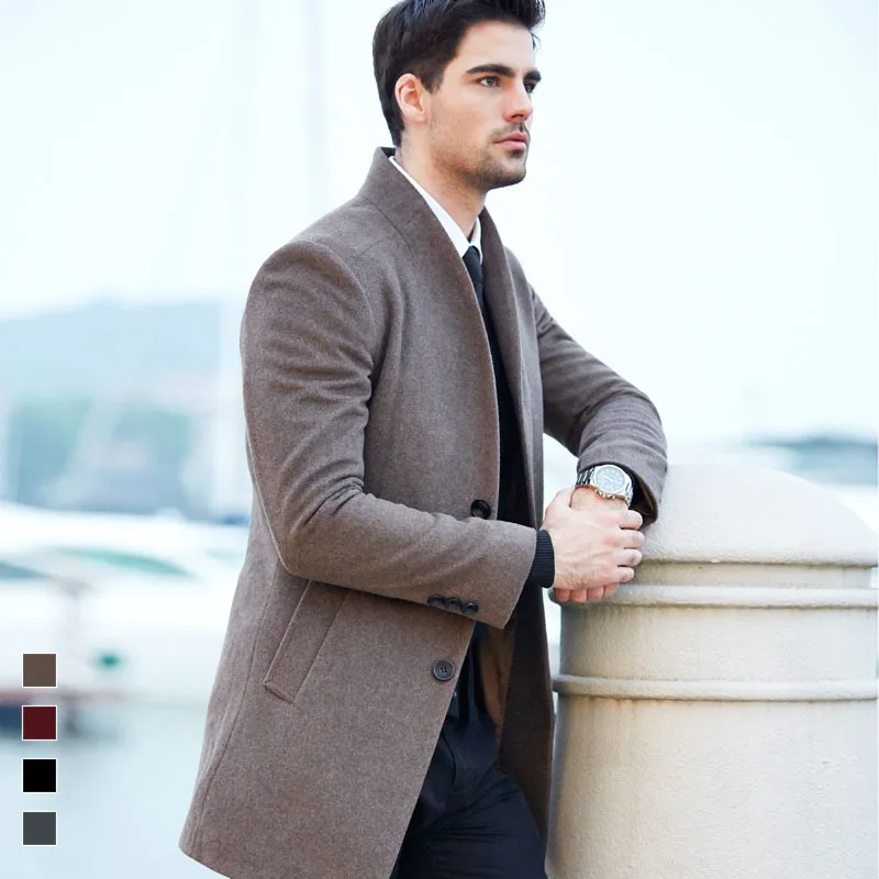 Winter Wool Coat Men Casual Plus Size Long Blend Coat Khaki Vintage Mens Overcoat Woolen Coat Male Outerwear Topcoat 4xl 5xl 6xl Winter Wool Coat Men Casual Plus Size Long Blend Coat Khaki Vintage Mens Overcoat Woolen Coat Male Outerwear Topcoat 4xl 5xl 6xl