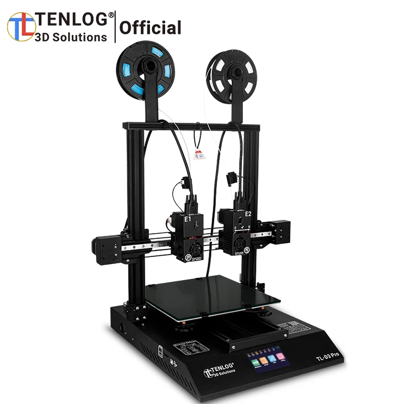 3d Printer TENLOG TL-D3 PRO With 7pcs TMC2208 Independent Dual Extruder 300 Degree High Temperature Nozzle 600W Power Supply