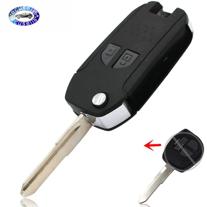 2 Buttons Replacement Shell Flip Remote Key Case Blank Fob For Suzuki