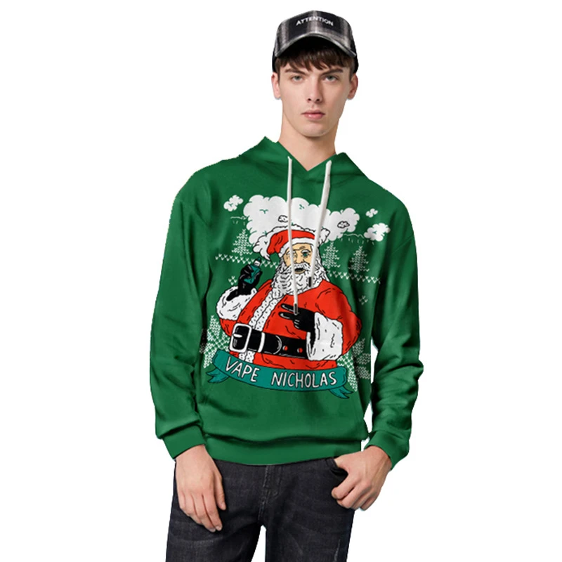 Moletom hombre divertido sudaderas de Navidad hombre Sudadera Hombre Santa Claus cordón Unisex jerséis para pareja prendas de vestir HD 045| Sudaderas con capucha y sudaderas| AliExpress