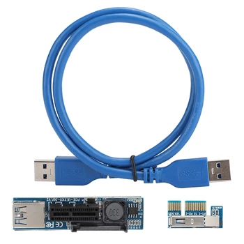 

Blue Mainboard Motherboard PCI-E 1X to PCI-E 4X USB3.0 ABS Extension Cord with SATA Power Supply Extension Cable