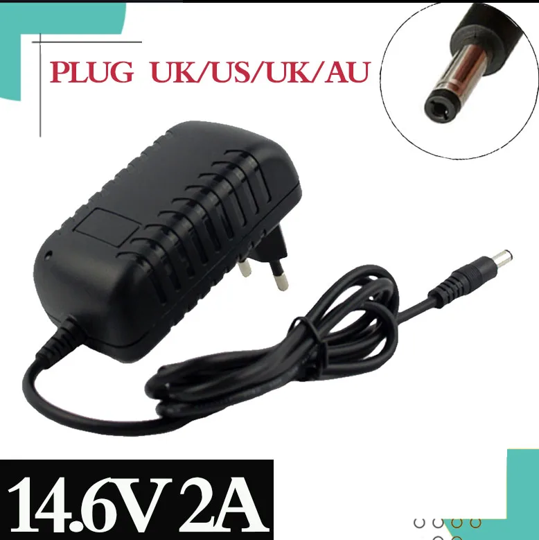 14.6V Smart Intelligent Charger 2A 4S 12.8V LiFe LiFePO4 Battery Pack EU/US/AU/UK Plug