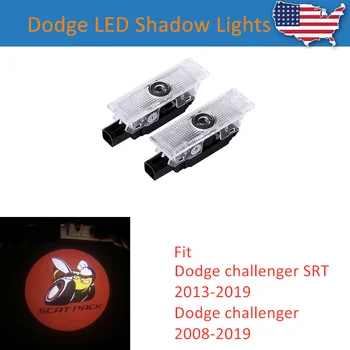 

4pcs expanded view Car Door Welcome Lights Projector Ghost Shadow Puddle Scat Pack Logo Light for Charger Car Accessories