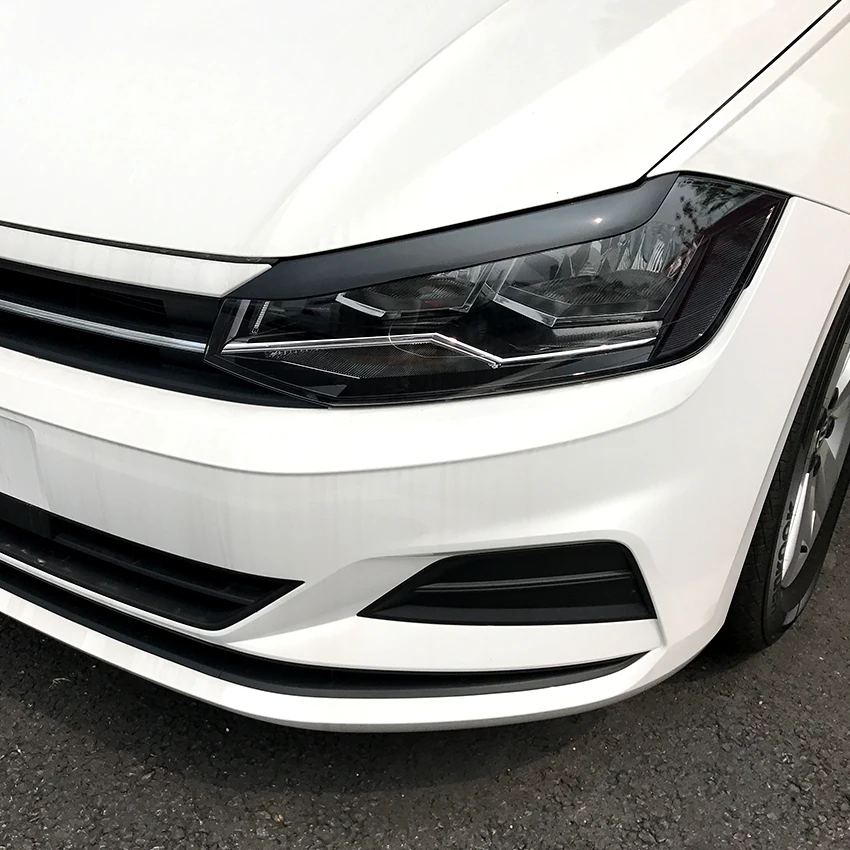 Для Volkswagen Polo MK6+ брови для головных фар наклейки на веки ABS Накладка аксессуары для стайлинга автомобилей