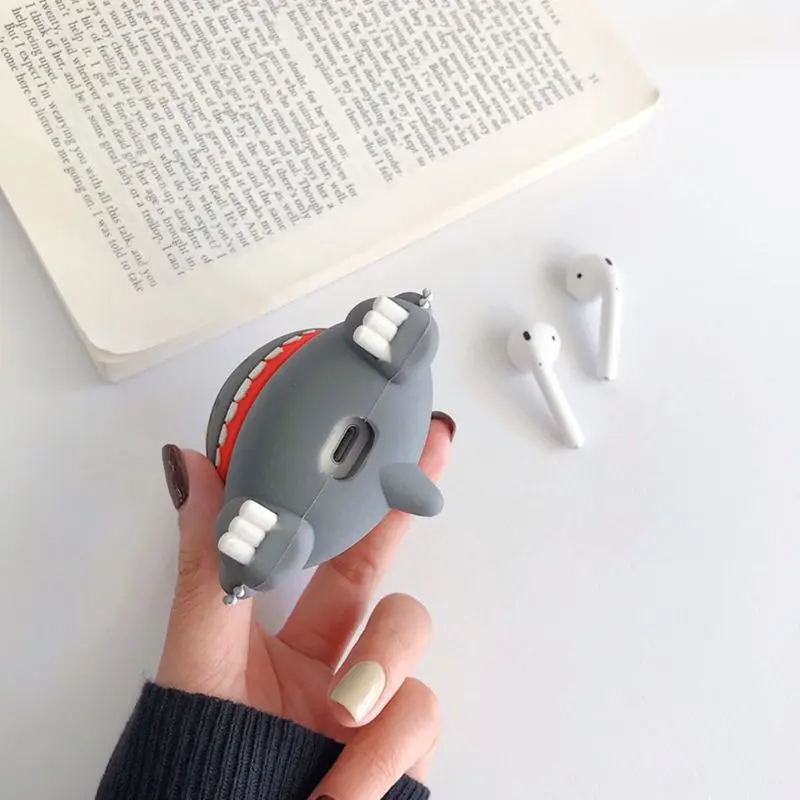 Уникальный защитный силиконовый чехол с монстрами для Airpods 1/2, комплект для карабинов