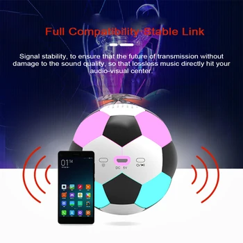 

Sound Bass Mono Channel Button Touch Bluetooth Speaker Travel Mini Portable Battery Powered Rechargeable Football Shaped HIFI