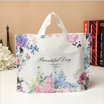 

50pcs Floral Thick Plastic Carry Bag Wedding Party Gift Bags-3 sizes optional