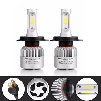 

KBKMCY h4 h7 led Car Light S2 led Headlights Bulbs Fog Light H1 H4 H11 9005 Super Bright Far Light Bulb Lights