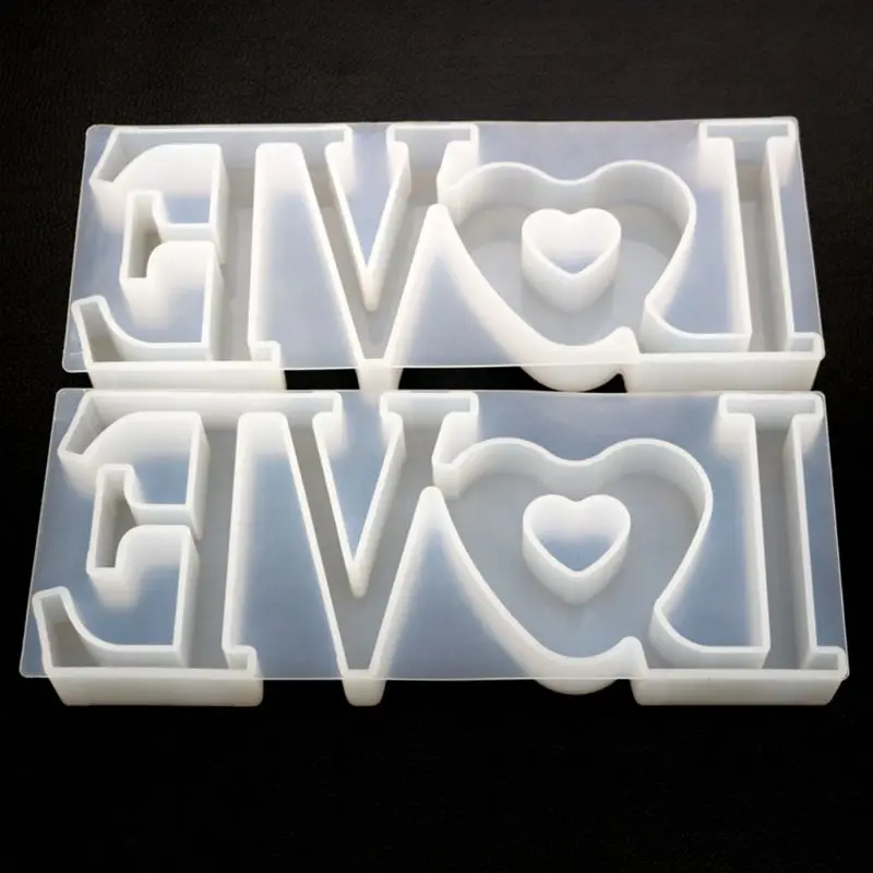 Handmade Pendant Craft DIY Crystal Epoxy Love Heart Shape Mold High Mirror Molds