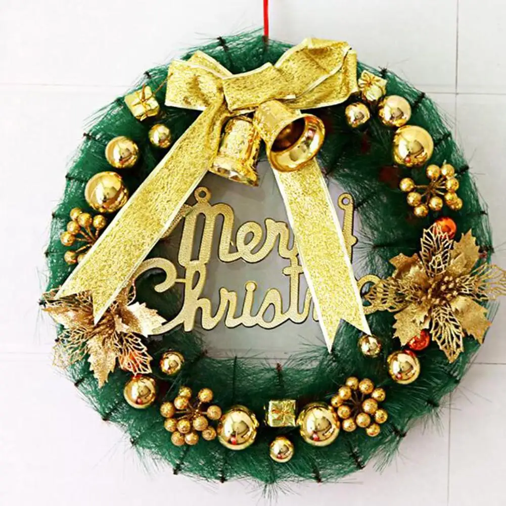 

40CM Christmas Wreath round Pendant New Year Door Wall Garland Decoration Pine Needles Windows Ornaments Shopping Mall Garland