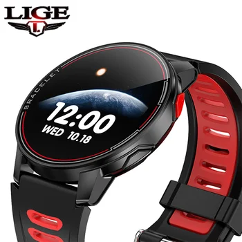 

LIGE L6 Smart Watch IP68 Waterproof Sports Smartwatch Fitness Blood Heart RateTracker Ladies Men's Smart Watch (for iOS Android)